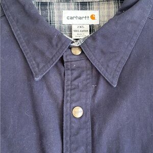 Carhartt Men's Dark Blue Button Down Shirt Jacket